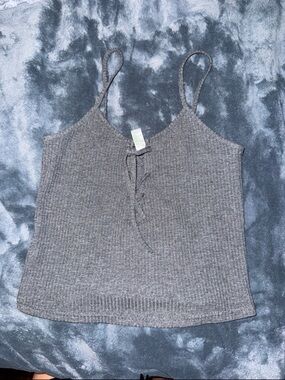 brandy mellville grey Ribbed Knit Camisole Tank Top
